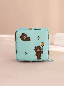 1PC Cute Cartoon Multi-Purpose Waterproof Storage Bag - Big Capacity Sanitary Napkin Storage Bag Cosmetic Storage Bag Student Travel Essentials Pencil Bag Wallet Stationery Storage Bag(The Printing Position Of The Pattern Is Not Fixed),Boho Vibes - Multicolor - View 12