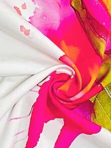 EMERY ROSE 女士花卉印花落肩长袖单排扣休闲衬衫