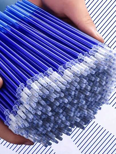 100 piezas de recambios de bolígrafo borrable, punta extra fina de 0.5 mm, estilo de barra, multicolor, adecuado para niños de 14 años en adelante, recambios de tinta de gel de escritura suave para volver al colegio
