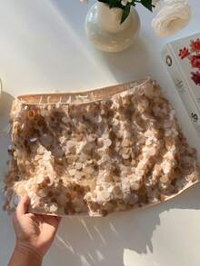 Comfortcana 女士渐变亮片半身裙，杏色 - 彩色 - 查看 3