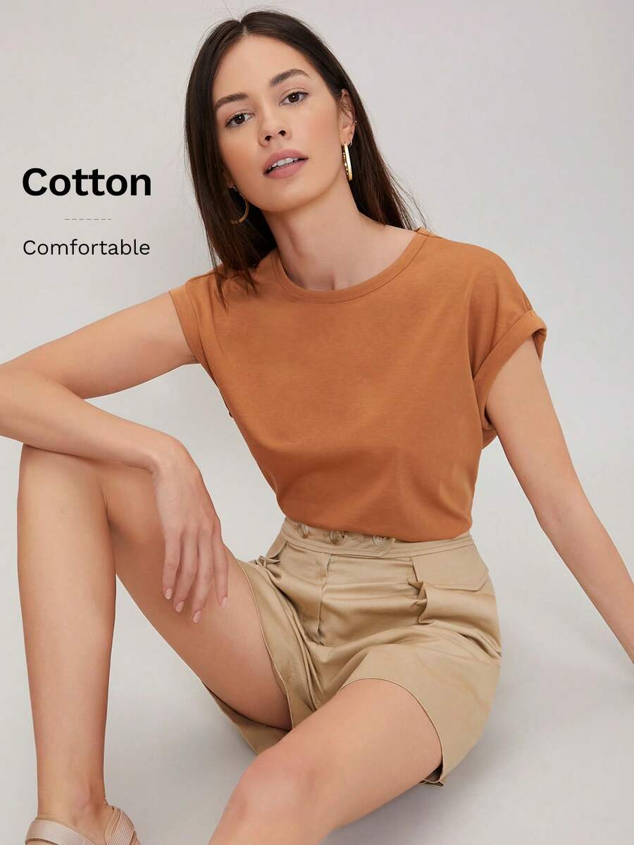 MOTF PREMIUM MODAL BATWING SLEEVE T-SHIRT - Orange - View 1