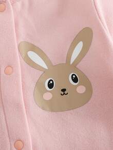 Cozy Pixies Bộ 2 món áo liền quần dài tay cổ tròn mềm mại họa tiết động vật hoạt hình cho bé gái - Nhiều màu - Xem 5