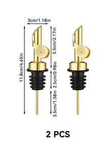 2/4/12pcs Golden Stainless Steel Wine Pourer, Self-Sealing Oxidation Resistant Bottle Dispenser, Olive Oil Sprayer Nozzle
