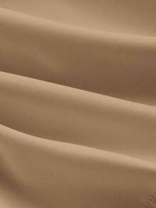 SHEIN MOD 大码女式高领纯色口袋连体裤，配腰带 - 駝色 - 查看 4