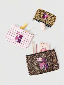 Teletubbies X ROMWE Cute Cartoon Graphic Large Capacity Portable Cosmetic Bag - Multicolor - View 3