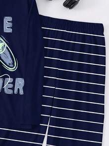 男童宽松长款休闲睡衣，经典游戏手柄图案印花 - 彩色 - 查看 4