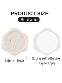 20 PCS Eucalyptus Pattern Real Wax Sealing Stickers Self-Adhesive Wedding Invitation Envelope Seal Stickers For Decorating Wedding Invitations, Gifts Back To School - one-size - View 2