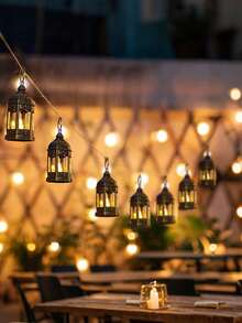 1pc/2pcs/4pcs Mini Retro Lantern-Shaped Decorative Lamp Light With Batteries, Indoor Table Decoration Night Light,Mini Wind Lights,Suitable For Festival Decor, Wedding Party Decor,Wishing Scene Layout Decoration Lanter,Home Decor Mini Lantern Light - Yellow light - View 6