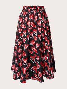 GlowEve CURVE 大码女式时尚浪漫爱心印花长裙情人节 - 黑色 - 查看 2