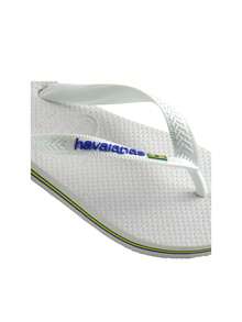 Havaianas Brazil Logo Women's Flip Flops White 4110850-0001 - White - View 4