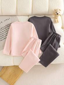 4pcs/Set Girls Soft Comfortable Casual Daily Thermal Underwear Set - Multicolor - View 2
