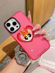 THE POWERPUFF GIRLS X SHEIN A Powerpuff Girls Transparent Minimalist Soft-Shell Cartoon Series Phone Case Compatible With IPhone 17/13/14/15/16 Pro, Original Hand-Painted Soft-Shell With Anti-Drop Design, Gift For Girlfriend For Holidays - Multicolor - View 5