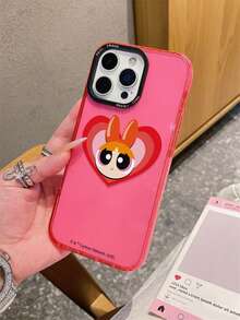THE POWERPUFF GIRLS X SHEIN A Powerpuff Girls Transparent Minimalist Soft-Shell Cartoon Series Phone Case Compatible With IPhone 17/13/14/15/16 Pro, Original Hand-Painted Soft-Shell With Anti-Drop Design, Gift For Girlfriend For Holidays - Multicolor - View 4