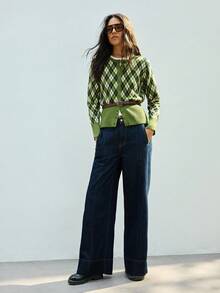 Maija Women's Casual Commuter Diamond Pattern Cardigan Sweater, Basic Minimalist Elegant Stylish Business Casual Office Wear For Ladies, Spring/Summer - Multicolor - View 2