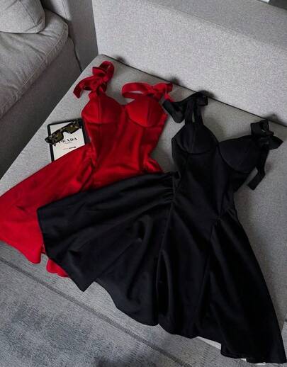 vestido de dama elegante y casual alabes en tela tecnocrepe