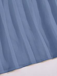 Girls' Round Neck Sleeveless Waist Splicing Pleated Elegant Party Jumpsuit - Mint Blue - View 6