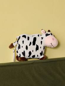 Joivida 女士牛形斜肩包，不对称设计 - 黑與白 - 查看 1