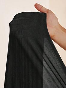 Zivah 2025秋季新款音乐节及毕业典礼休闲优雅交叉领长袖A字连衣裙，适合日常穿着、海滩、度假、日光浴、派对等场合。 - 黑色 - 查看 9