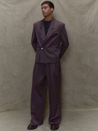 Musero Wide Leg Pleated Tailored Suit Pant Button Fastening Waistline Detailing Suit Trousers Only Autumn Winter Tailoring