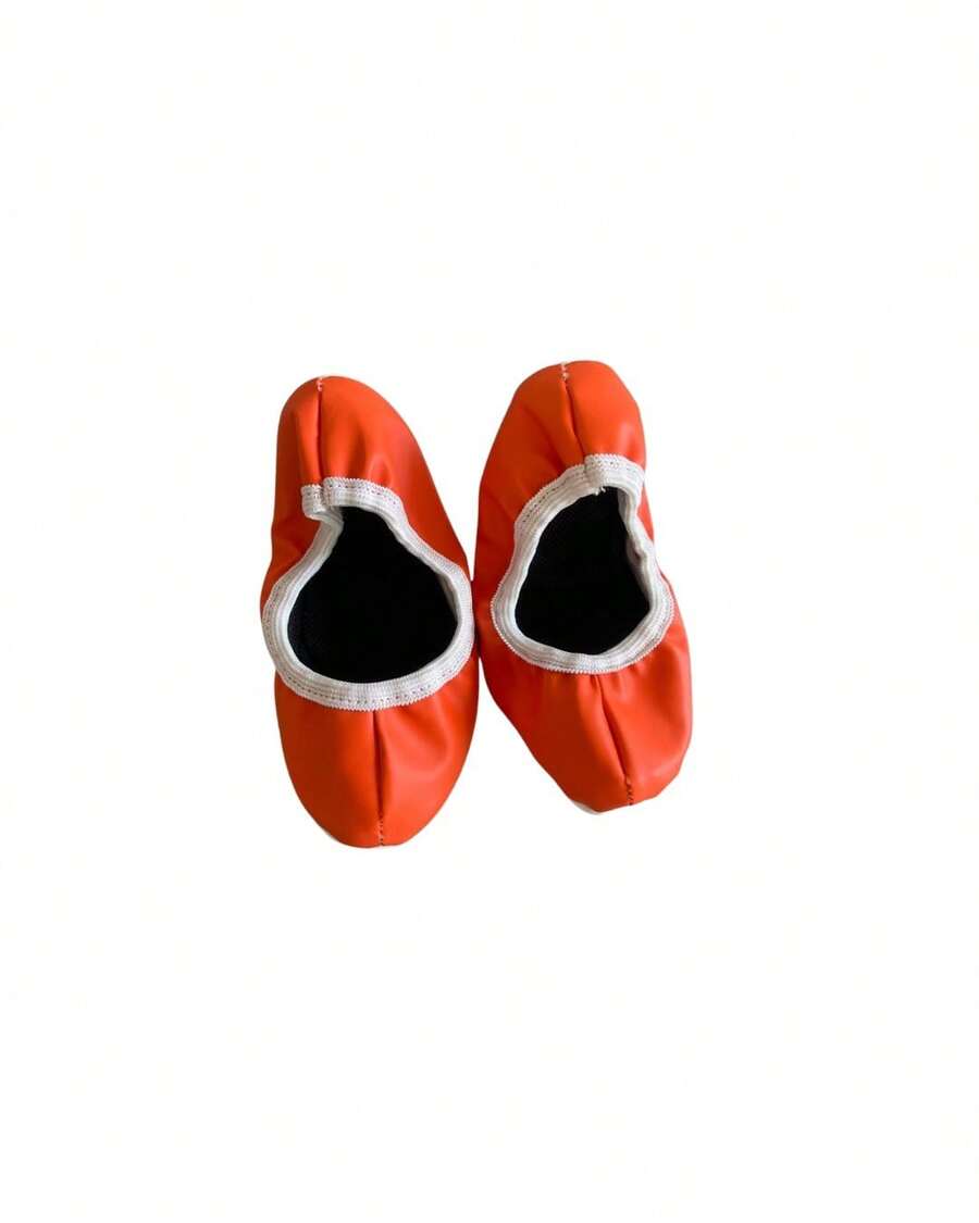 Zapatos de baile para niños, punta redonda, antideslizantes, suaves, estilo casual, uso en casa - Naranja - Ver 1