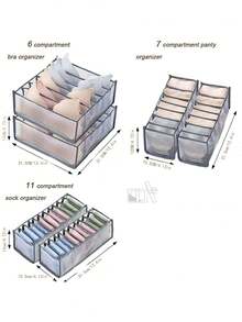 Caja de almacenamiento plegable y dividida, organizador de ropa interior para sostenes, bragas, calcetines, color aleatorio - Multicolor - Ver 4