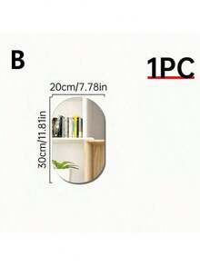 1 Pc, Geometric Mirror Sticker, Cat Shaped, Square, Elliptical, Circular, Arched Decorative Wall Sticker, Acrylic Material, Self-Adhesive Waterproof Mirror, Suitable For DIY Decoration In Bedrooms, Living Rooms, Bathrooms, And Girls' Rooms