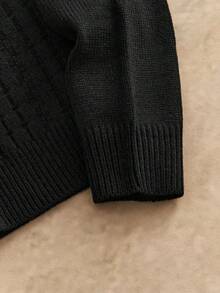 HIMLAND Standard Size Men's Autumn/Winter Knight Pattern Long Sleeve Cable Knit Sweater Men Sweater Top Mens Knitted Men Turtle Neck Jumper For Men Mens