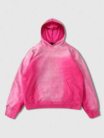 Street Life Men's Casual Gradient Color Kangaroo Pocket Hoodie, Fashion Street Style, Spring/Autumn