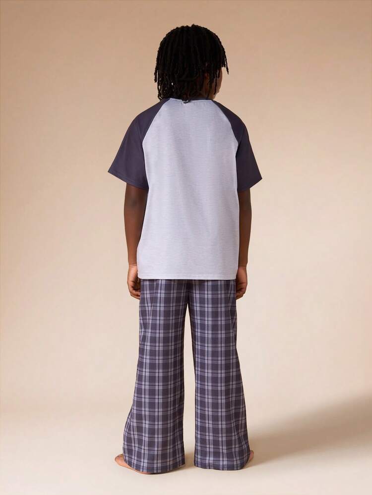 Monaco Car Racing Graphic Pajama Set With Plaid Bottoms