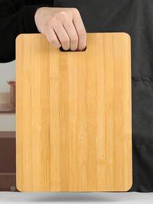 1块手工竹制砧板，多功能双面手柄切菜板，水果板，便携式露营蔬菜板，厨房用品