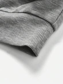 Muchica 女士印花宽松半拉链高领轻薄套头卫衣