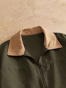 HIMLAND Men's Casual Corduroy Collar Jacket, Suitable For Everyday Wear