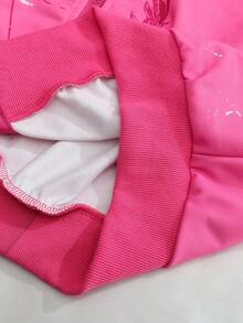 ROMWE MEN Áo nỉ có mũ trùm đầu in chữ và thiên thần thường ngày dành cho nam, mùa thu - Hồng - Xem 7