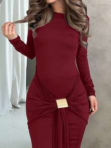 Jemour Váy dài Marl mới về mùa thu/đông - Màu Tím - Xem 4