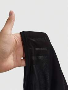 ROMWE Avant 女士复古Y2K坏女孩浪漫朋克十字字母印花露肩长袖透视T恤上衣 - 黑色 - 查看 5