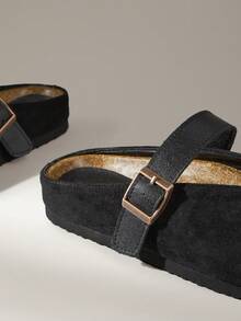 Solecia 女士休闲百搭通勤日常简约平底鞋 - 黑色 - 查看 5