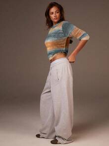 Athîral Women's Teal Blue Knitted Sweater,Long Sleeve Crop Jumper,Autumn Winter Everyday Casual Top,Christmas Jumper,Sweaters For Women - Multicolor - View 5