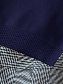 PrepCrw Baby Boys Navy Blue Knitwear Pullover With Teddy Bear Pattern Long Regular Sleeve Contrast Collar For Everyday Casual Wear - Navy Blue - View 3