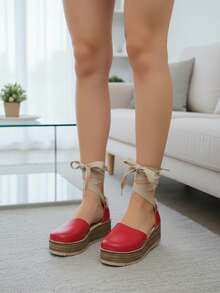 Women Platforms & Wedge Sandals - Red - View 3