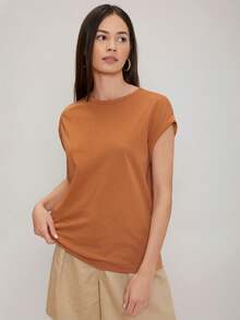MOTF PREMIUM MODAL BATWING SLEEVE T-SHIRT - Orange - View 4
