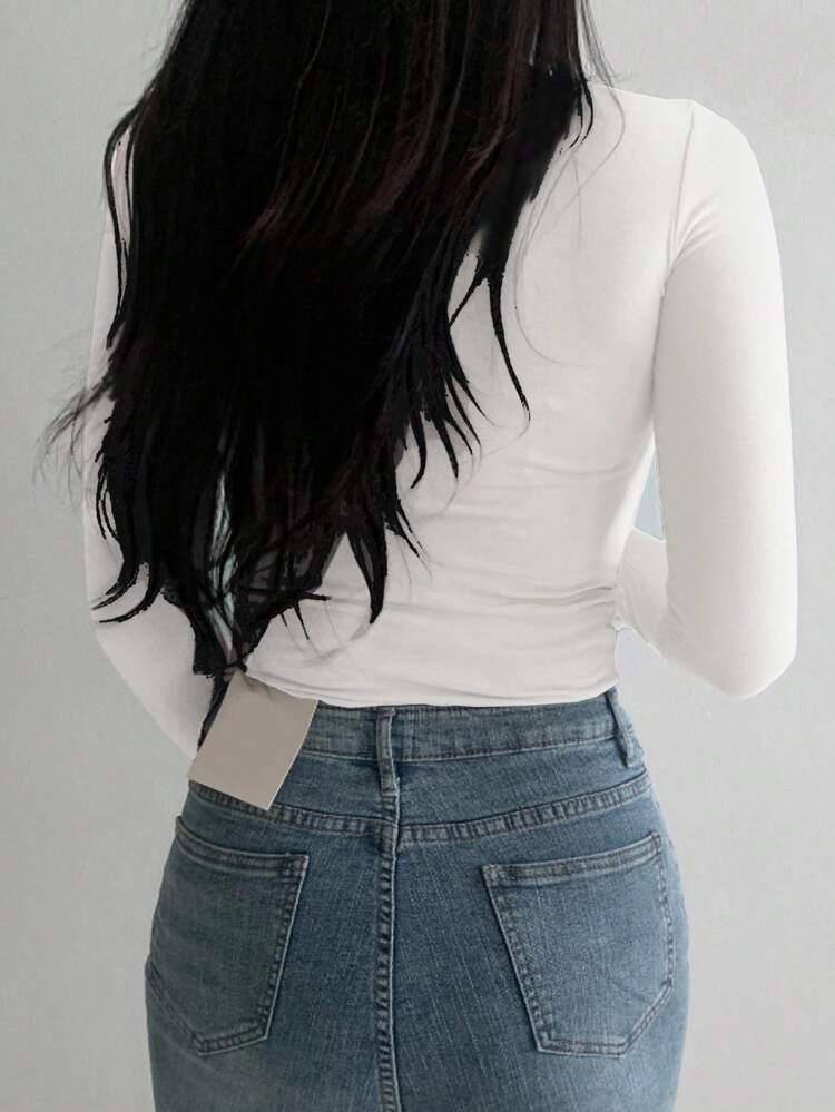 Women's Turtleneck Long Sleeve Base Layer T-Shirt, Black, Spring/Summer/Autumn