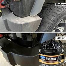 1 pieza Cera para neumáticos Protector de larga duración, pasta renovadora y de eliminación de arañazos para piezas de plástico del automóvil - Negro - Ver 8