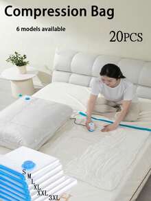 15/10/5/3pcs Vacuum Compression Storage Bags, Travel Garment Organizer Bags With Hand Pump, Multi-Size Options (3XL+2XL+XL+L+M+S), Household Luggage Bags, Dust-Proof Clothing Compression Bags, Wardrobe Storage Compression Bags, Foldable Storage Bags, Transparent Compression Bags, Bedding Compression Bags, Moisture-Proof Compression Bags - Multicolor - View 7