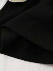 Sukienka sweterkowa z kołnierzykiem polo dla malucha, sukienka dzianinowa z długim rękawem i kokardką, styl uniwersytecki, odpowiednia do noszenia na co dzień, na wyjścia, święta i imprezy, może być prezentem