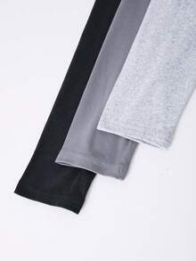 Bộ 3 áo thun bó vai bất đối xứng ChillGRL và quần ống loe nhún bèo, trang phục mùa thu thoải mái, phù hợp cho thanh thiếu niên và phụ nữ trẻ - Nhiều màu - Xem 5