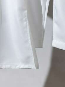 2pcs/Set Baby Boys Casual Short Sleeve White Robe & Pants Set, Robe With Slit Hem Design, Arabic Robe, Islamic Clothing, Kaftan, Saudi Arabian Attire, Boy Dress Robe, Basic Style Suitable For Spring, Summer, Autumn, Winter, Fit For 3 Months To 24 Months Baby Boys Baby Arabic Clothing Baby Boy Party Wear Arabic Dishdasha, Islamic Clothing, Kaftan, Saudi Arabian Outfit, Robe, Boys White Kurta, Boys White School Thobe, Boys Kurtas Baby Boy Traditional Clothes Baby Boy Traditional Outfit