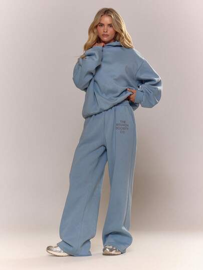 MUSERA 印花阔腿慢跑裤，仅裤子，舒适休闲，可爱咖啡俱乐部风格，春季运动裤