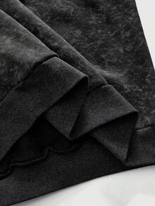 ROMWE MEN Anime Sudadera con capucha de manga larga con estampado gráfico gótico oscuro para hombres - Negro - Ver 6