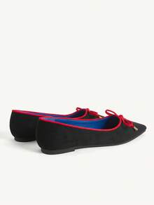 CUCCOO CHICEST Giày bệt đi làm thời trang và thanh lịch dành cho nữ có trang trí nơ mũi nhọn - màu đen - Xem 11