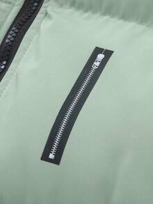 Manfinity Hypemode 男士高领长袖保暖休闲羽绒服，冬季百搭 - 綠色 - 查看 7